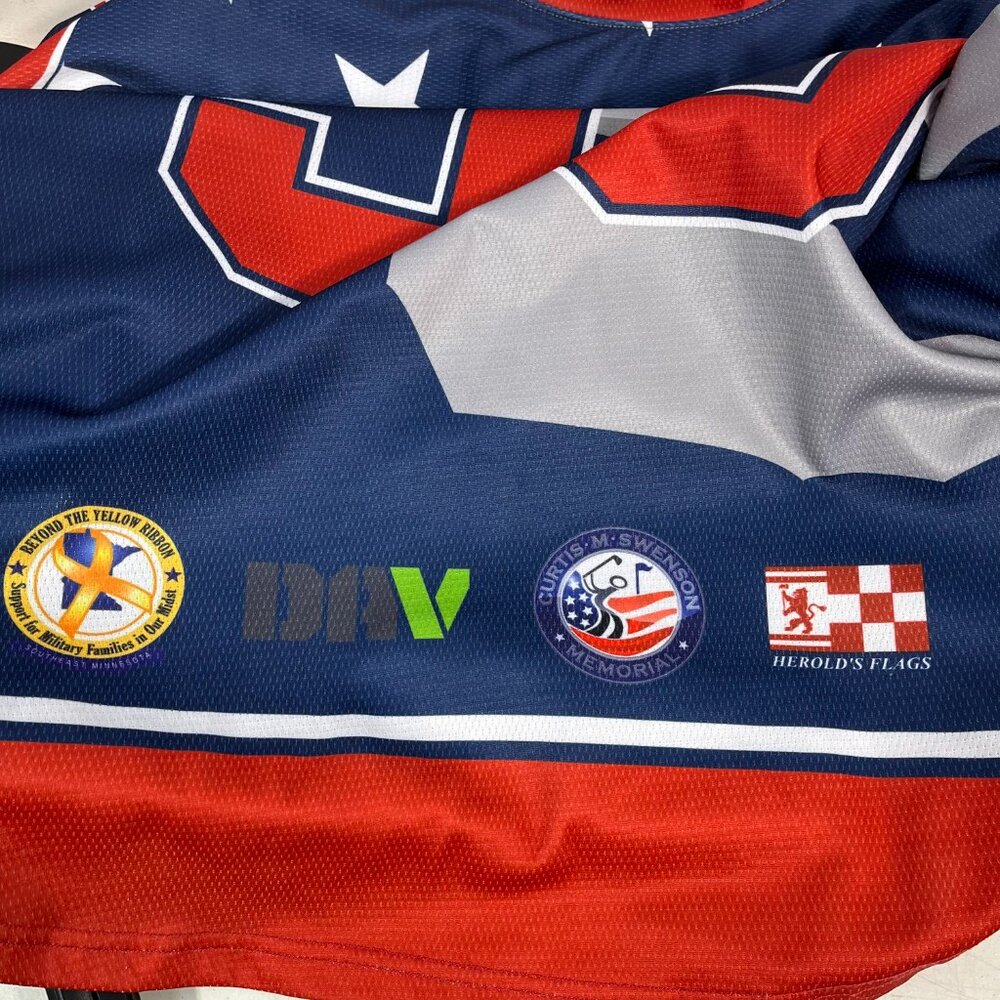 5ivehole Men's #35 Ice Hawks Hockey Jersey Shirt NA3HL Size XL Heavy America USA - Picture 8 of 11